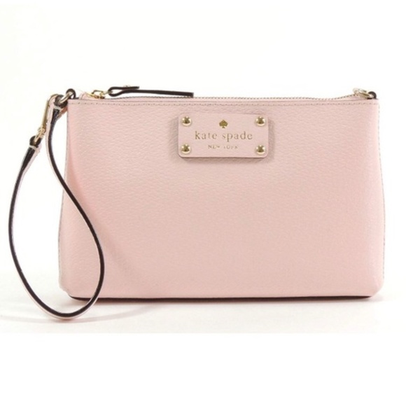 kate spade Handbags - Kate Spade Pink Wellesley Linet Leather Wristlet
